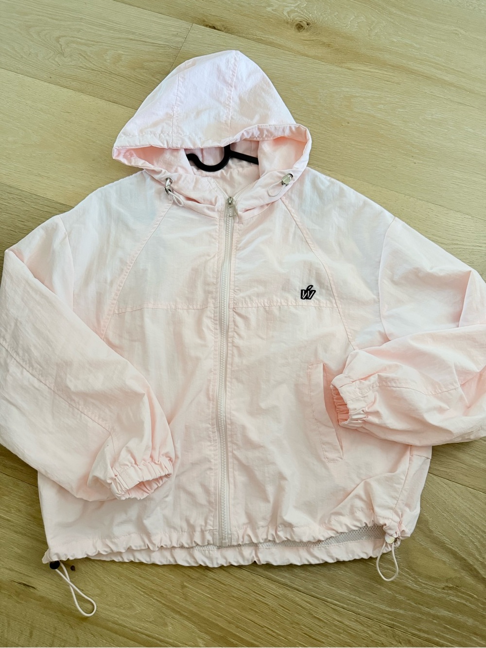 Light Pink Hooded Rain Jacket - Women's Windbreaker